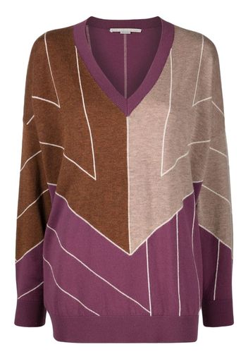 Stella McCartney geometric-jacquard knit jumper - Viola