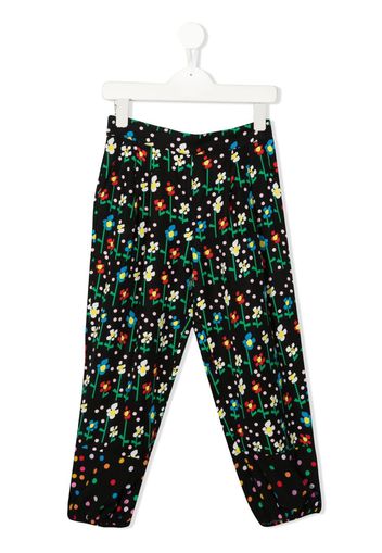 Stella McCartney Kids Leggings a fiori - Nero