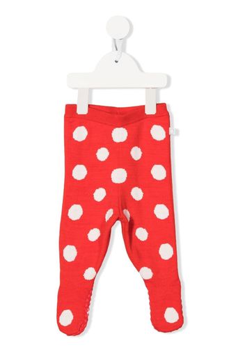 Stella McCartney Kids polka-dot knit leggings - Rosso