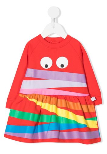 Stella McCartney Kids cotton rainbow-stripe dress - Rosso