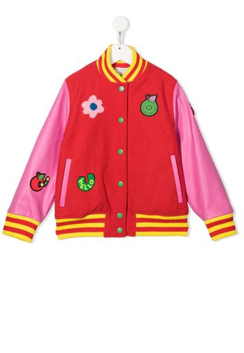 Stella McCartney Kids Bomber con bordi a coste - Rosso