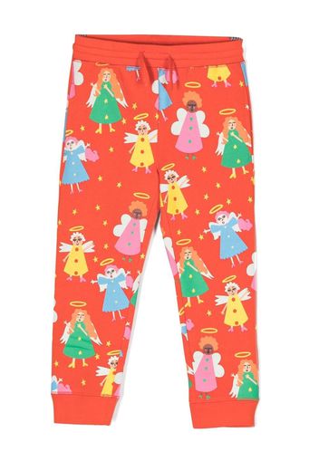 Stella McCartney Kids Pantaloni sportivi con stampa grafica - Rosso