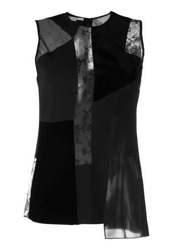 Stella McCartney Top con design patchwork - Nero