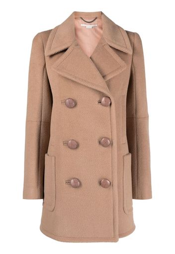 Stella McCartney double-breasted wool coat - Toni neutri