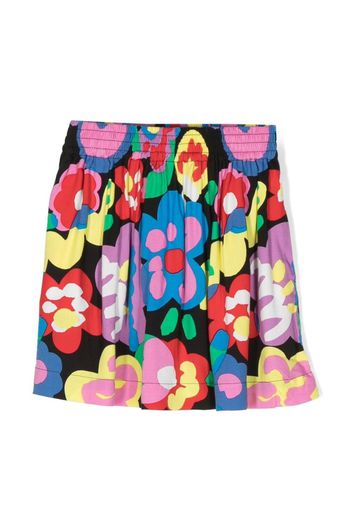 Stella McCartney Kids floral print mini skirt - Nero