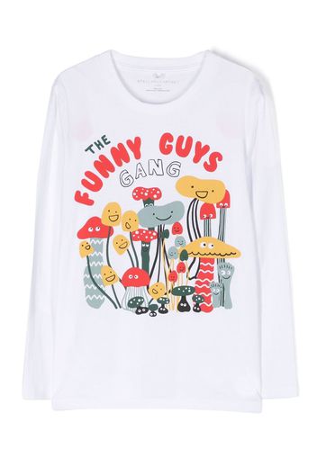 Stella McCartney Kids T-shirt a maniche lunghe con stampa grafica - Bianco