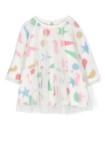 Stella McCartney Kids printed tulle dress - Bianco