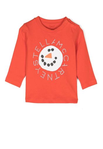 Stella McCartney Kids T-shirt a maniche lunghe con stampa - Rosso