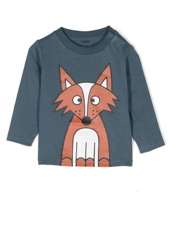 Stella McCartney Kids fox-print long-sleeve T-shirt - Blu