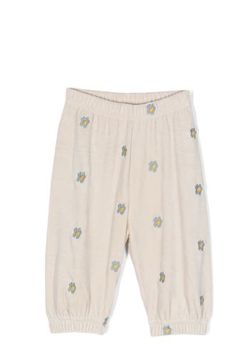 Stella McCartney Kids floral-embroidered track pants - Toni neutri