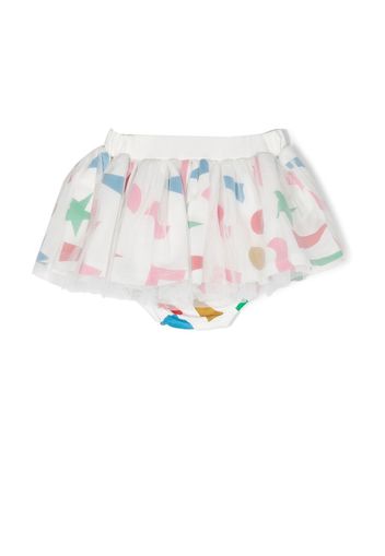 Stella McCartney Kids graphic-print tulle skirt - Bianco