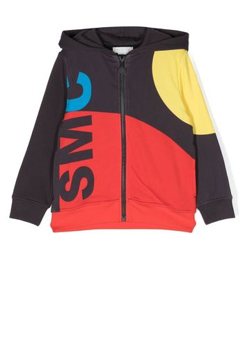 Stella McCartney Kids colour-block logo zipped hoodie - Giallo