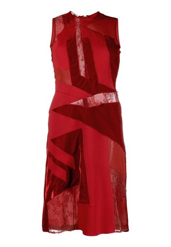 Stella McCartney Abito con design patchwork smanicato - Rosso