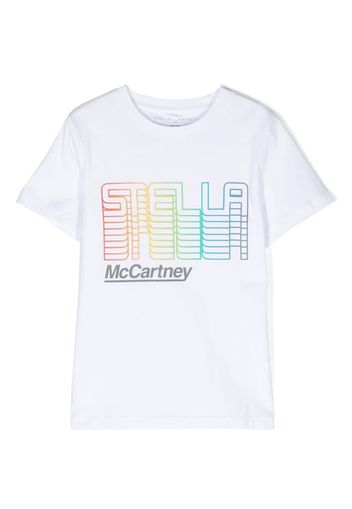 Stella McCartney Kids gradient logo-print T-shirt - Bianco