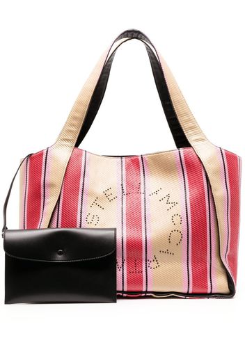 Stella McCartney Borsa tote a righe - Toni neutri