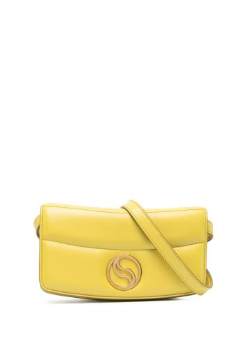 Stella McCartney Borsa a tracolla con placca logo - Giallo