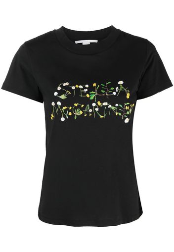 Stella McCartney dandelion logo print T-shirt - Nero