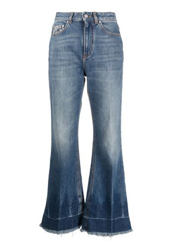 Stella McCartney frayed-edge cropped jeans - Blu