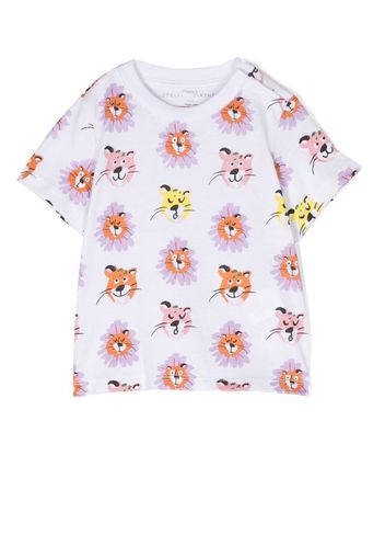 Stella McCartney Kids animal-print cotton T-shirt - Bianco