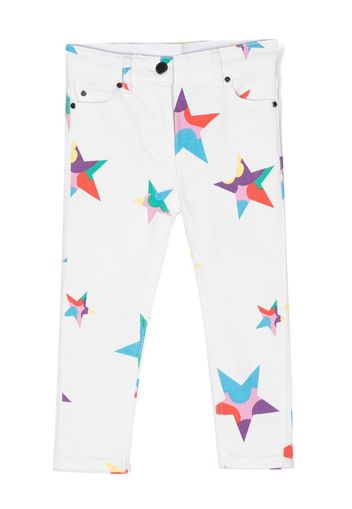 Stella McCartney Kids star-print tapered jeans - Bianco