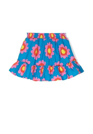 Stella McCartney Kids floral-print cotton skirt - Blu