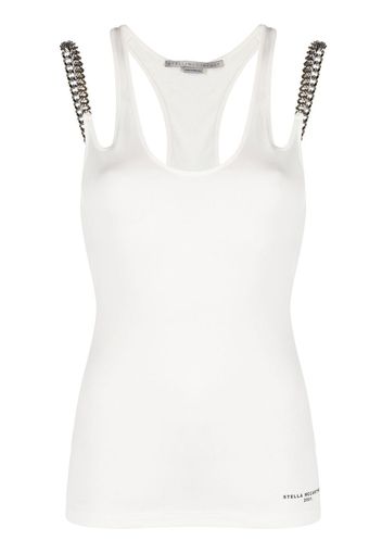 Stella McCartney Falabella-chain racerback vest top - Bianco