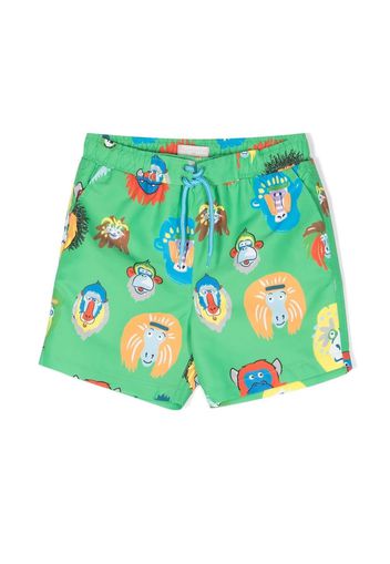 Stella McCartney Kids graphic-print swim shorts - Verde