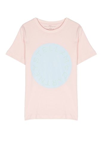 Stella McCartney Kids logo-print short-sleeved T-shirt - Rosa