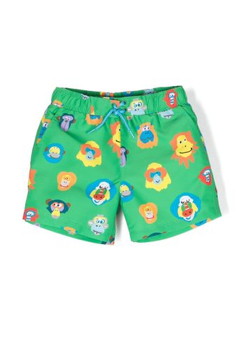 Stella McCartney Kids graphic-print swim shorts - Verde