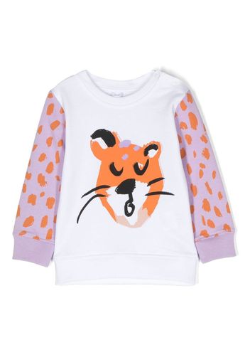 Stella McCartney Kids animal-print long-sleeved T-shirt - Bianco