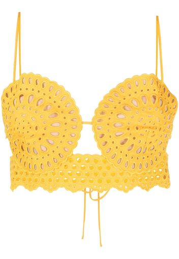 Stella McCartney cropped broderie-anglaise top - Giallo