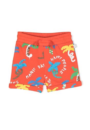 Stella McCartney Kids graphic-print track shorts - Arancione