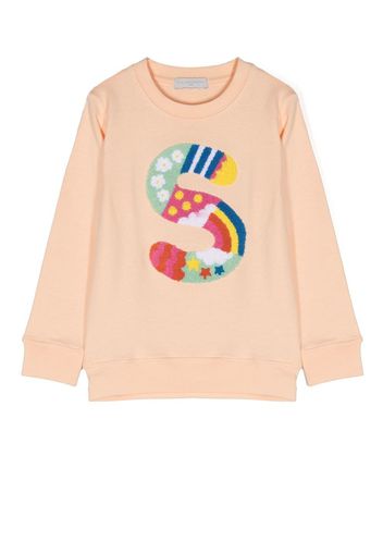 Stella McCartney Kids logo-print crew neck sweatshirt - Arancione