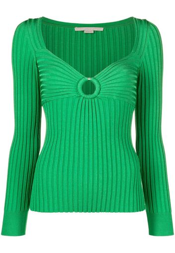Stella McCartney cut-out ribbed knitted top - Verde