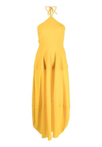 Stella McCartney Abito midi con scollo all'americana - Giallo