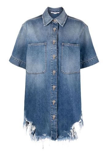 Stella McCartney Camicia denim a maniche corte - Blu