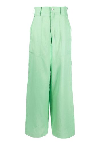 Stella McCartney Pantaloni a gamba ampia - Verde