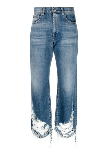 Stella McCartney Jeans dritti con effetto vissuto - Blu