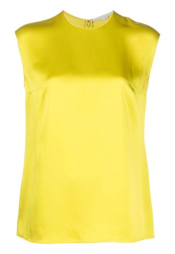 Stella McCartney satin-finish sleeveless blouse - Giallo