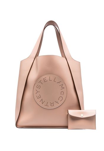 Stella McCartney perforated logo tote bag - Toni neutri