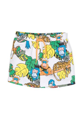 Stella McCartney Kids graphic-print swim shorts - Bianco