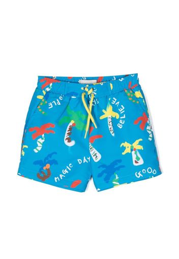 Stella McCartney Kids graphic-print swim shorts - Blu