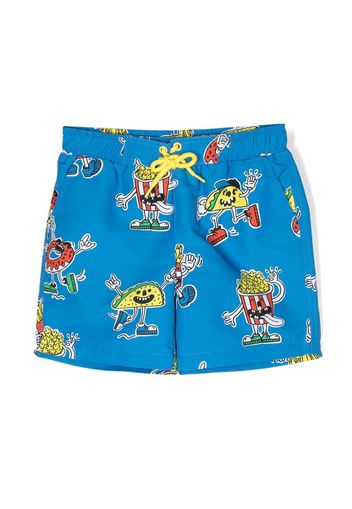 Stella McCartney Kids graphic-print swimming shorts - Blu