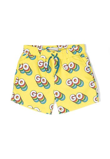 Stella McCartney Kids graphic-print swim shorts - Giallo