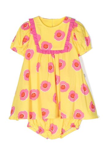 Stella McCartney Kids floral-print puff-sleeve dress - Giallo