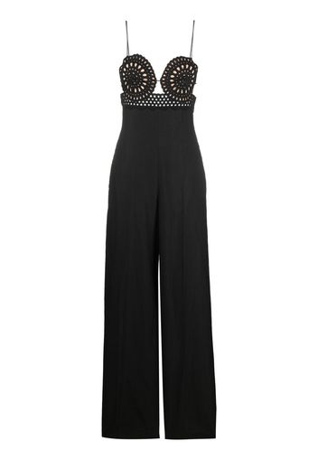 Stella McCartney broderie anglais flared-leg jumpsuit - Nero