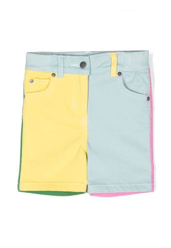 Stella McCartney Kids colour-block heart-patch shorts - Blu