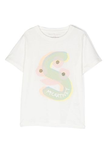 Stella McCartney Kids logo-print cotton T-shirt - Bianco