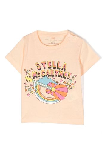 Stella McCartney Kids logo-print short-sleeved T-shirt - Arancione