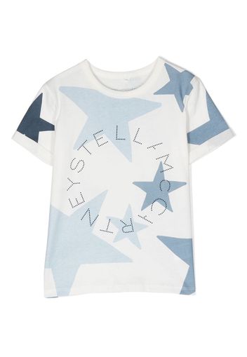 Stella McCartney Kids star-motif logo-print T-shirt - Bianco